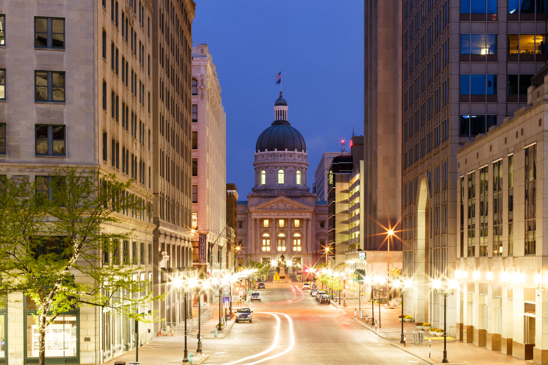 Indiana Statehouse at Night